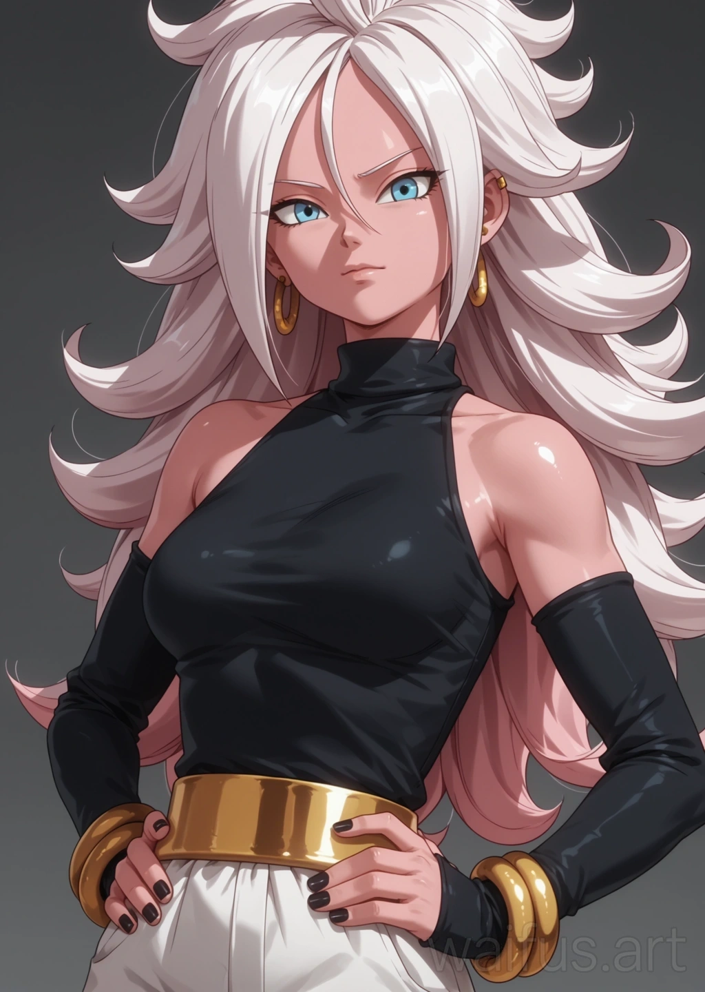 アンドロイド21 マジュン (ドラゴンボールZ) - 腰に手を当てる 上半身 立ち絵