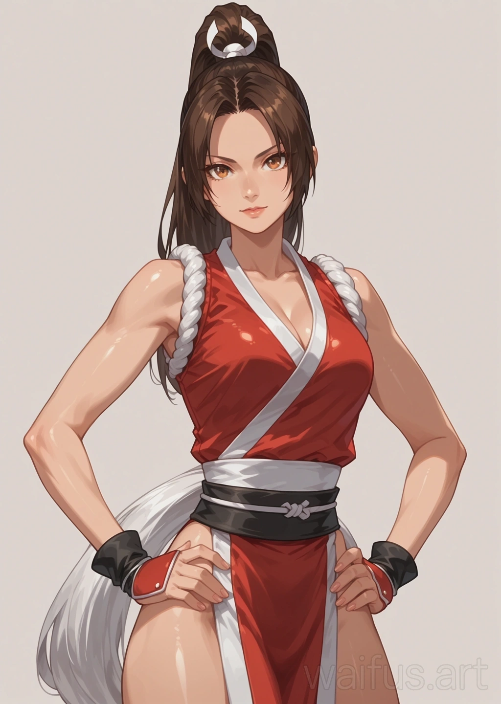 Mai Shiranui (Fatal Fury) - hands on waist upper body standing