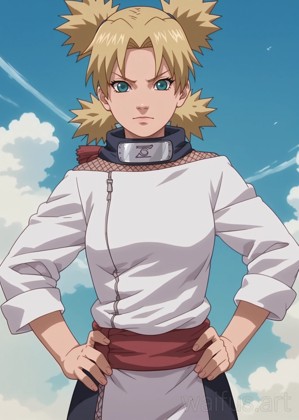 Temari (Naruto Shippuden) - hands on waist upper body standing