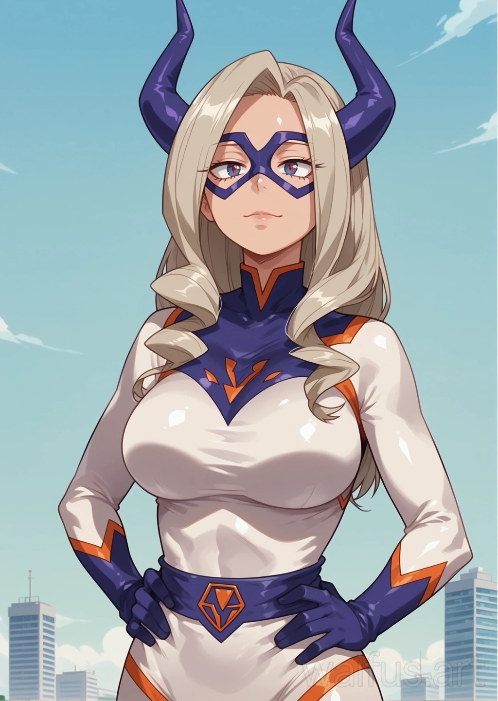 Mount Lady (My Hero Academia) - hands on waist upper body standing