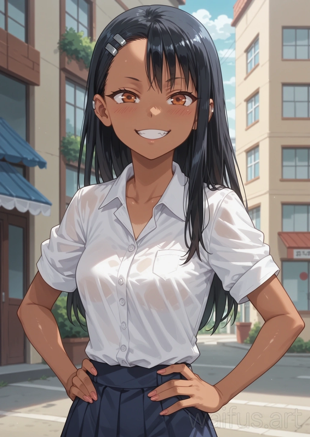 Hayase Nagatoro (Please Don'T Bully Me Nagatoro) - hands on waist upper body standing