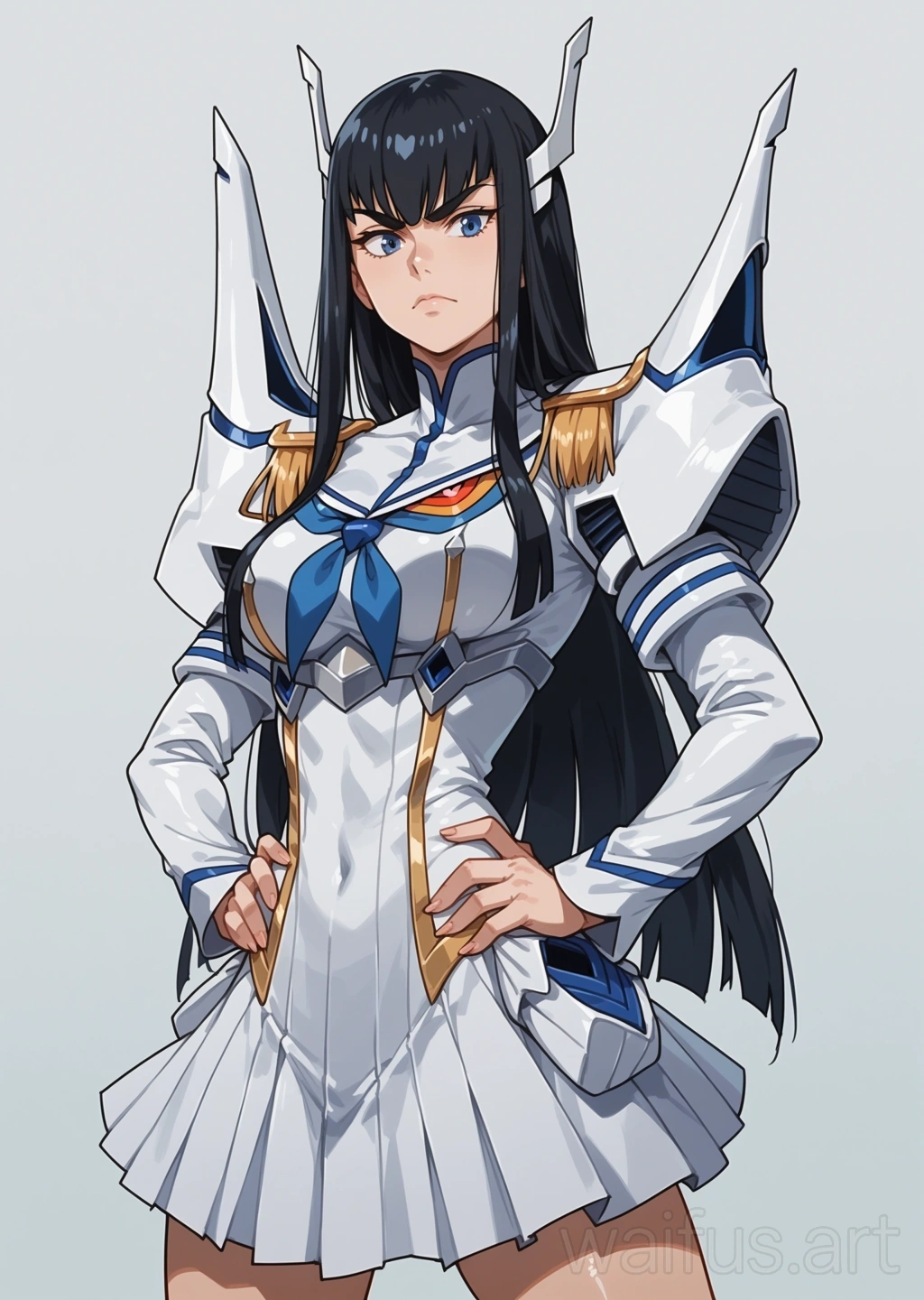 Kiryuuin Satsuki (キルラキル) - 腰に手を当てる 上半身 立ち絵